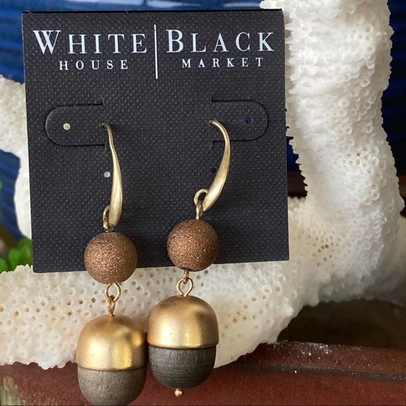 White House Black Market Jewelry - Gold Brown White House / Black Market Earrings $16 ea. or Bundle 3 for $25